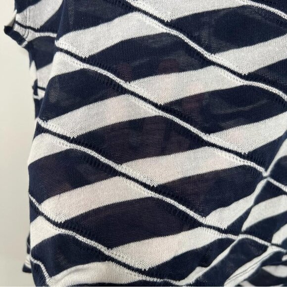 Lane Bryant Womens Size 18/20 Blue White Knit Short Sleeve Top Lightweight Crop - Picture 3 of 8